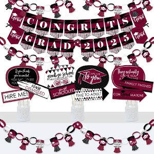 Big Dot of Happiness Maroon Grad - Best is Yet to Come - Banner and Photo Booth Decor - 2025 Burgundy Grad Party Supplies Kit - Doterrific Bundle - 1 of 4