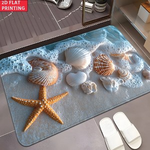 ★完売★SEA SHELL MAT Embossed Seashells Coir Doormat Natural/Blue - Threshold™ designed