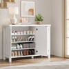 Farmhouse Shoe Storage Cabinet with 3 Barn Door Design, 4-Tier Shoe Cabinet with Side Cabinet - 4 of 4