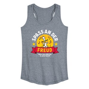 Women's - Peanuts - Snoopy Spass An Der Freud Graphic Racerback Tank - 1 of 4