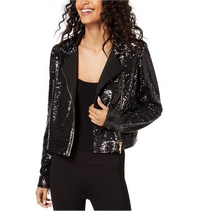 Rachel Zoe Womens Cassie Sequined Motorcycle Jacket - 1 of 1