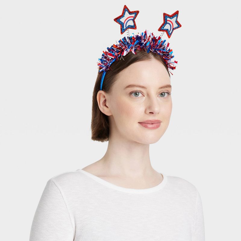 Americana Tinsel Headband - Red/White/Blue, 2 of 4