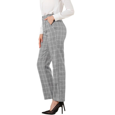 GWAABD Silver Jeans Women Womens Classic Plaid Elastic Waist Side Pockets  Trousers Casual Home Pants 