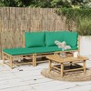 vidaXL Garden Lounge Set Green Cushions, Natural Bamboo Bamboo Three-Piece - 2 of 4