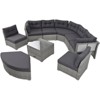 DSVIMOY Outdoor Furniture, Daybed, Rattan Sectional Furniture Set with Cushions and Center Table for Patio, Grey, 84.6"*84.6"*30.7" - 4 of 4