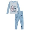 Girls Lilo and Stitch Pajamas Set - 4 Piece Long Sleeve Stitch Pajamas - Lilo and Stitch Ohana 2 Pack Pajamas Set (Light Blue, 4) - 4 of 4