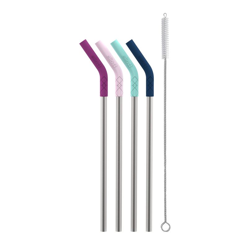 Ello 4pk Stainless Straws with Silicone Tips, 3 of 4