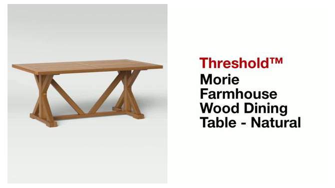 Wood Rectangle Morie Farmhouse Outdoor Patio Dining Table Brown - Threshold&#8482;, 2 of 8, play video
