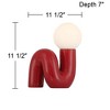 360 Lighting Fondant 11 1/2" High Velvet Red Accent Lamp Set of 2 - 4 of 4