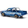 Datsun Pandem 620 Pickup Truck #66 Blue Metallic with White Stripes and Graphics 1/64 Diecast Model Car by Pop Race - 4 of 4