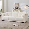 MAYEERTY 98.5-Inch Beige 3-Seater Sofa - Unique Design, Linen, Soft Arm Pillows, 3+2 Cushions for Home/Office - 2 of 4
