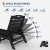 TackView 5-Position Patio Lounge Chair for Outside, HDPE Outdoor Chaise Lounge with Cup Holder, Resin Pool Lounger Chair, Black - 4 of 4