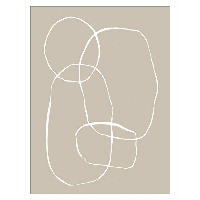 19&#34; x 25&#34; Modern Circles Beige by Teju Reval Wood Framed Wall Art Print - Amanti Art, 1 of 11