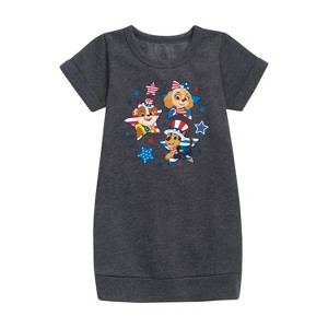 Girls' - Paw Patrol - Americana Graphic Short Sleeve Fleece Dress - 1 of 4