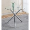 NicBex Space Saving Round Glass Dining Table with Cross Metal Legs,Modern Kitchen Table Bar Table,Dining Room Furniture - 2 of 4