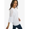 Jessica London Women's Plus Size Stretch Lace Mix Top - 4 of 4