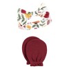 Hudson Baby Infant Girl Cotton Headband and Scratch Mitten Set, Fall Botanical, 0-6 Months - 3 of 4