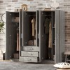 NicBex 68.00"H Armoire Wardrobe Closet Storage Cabinet with 6 Doors & Shelves & 3 Drawers for Bedroom - 2 of 4