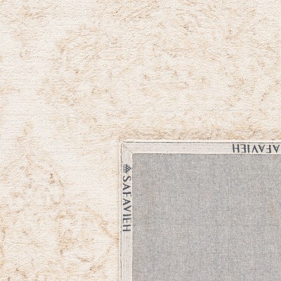 Ivory Beige Abstract Hand-Tufted Wool Square Rug
