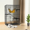 FDW 48in Cat Cage Multi-Level Cage 4 Tier Cat Enclosure Cat Crate Cat Kennel Ferret Cage 360° Rotating Casters Cat Kitten, Black - 2 of 4