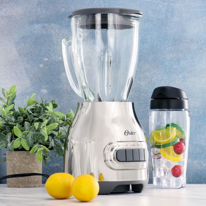 Oster 3-in-1 Kitchen System 700 Watt Blender with Blend-N-Go Cup in Chrome, 2 of 7