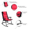 Costway 3 PCS Outdoor Folding Rocking Chair Table Set Bistro Sets Patio Furniture Red - 4 of 4