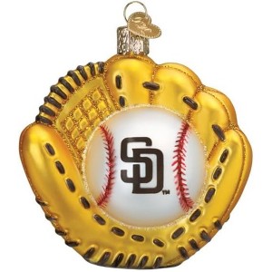 Old World Christmas Blown Glass Ornament for Christmas Tree, San Diego Padres Baseball Mitt - 1 of 3