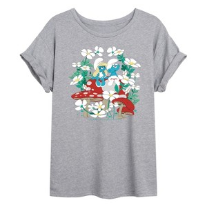 Women's - Smurfs - Nature Oversized Graphic T-Shirt - 1 of 4