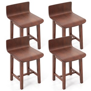Tangkula Swivel Dining Chair Set of 4 Farmhouse Wooden Kitchen Chairs Armless Side Chairs - 1 of 4