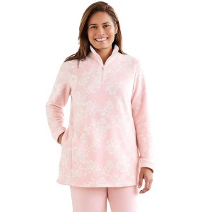 Woman Within Microfleece Quarter-Zip Pullover - 1 of 4