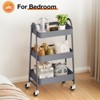 KTMBDW 3 Tier Rolling Cart Organizer, Rolling Cart with Lockable Wheels and Handle, Utility Cart Storage Cart for Nursery, Kitchen, Bathroom - 2 of 4