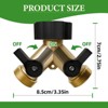 Infurnic Hose Valves and Connectors Garden Splitter 2 Way Heavy Duty, Hose Bib Splitter with 2 Extra Rubber Washers, Connectors Accessories, 2 Pack - 2 of 4