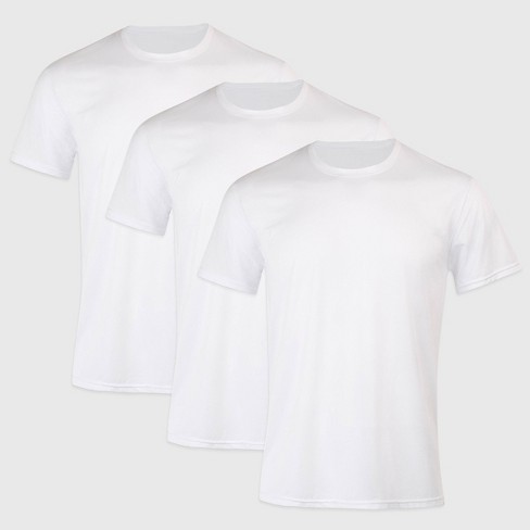 Hanes Mens Moisture-Wicking V-Neck Undershirt 3-Pack, S, White at