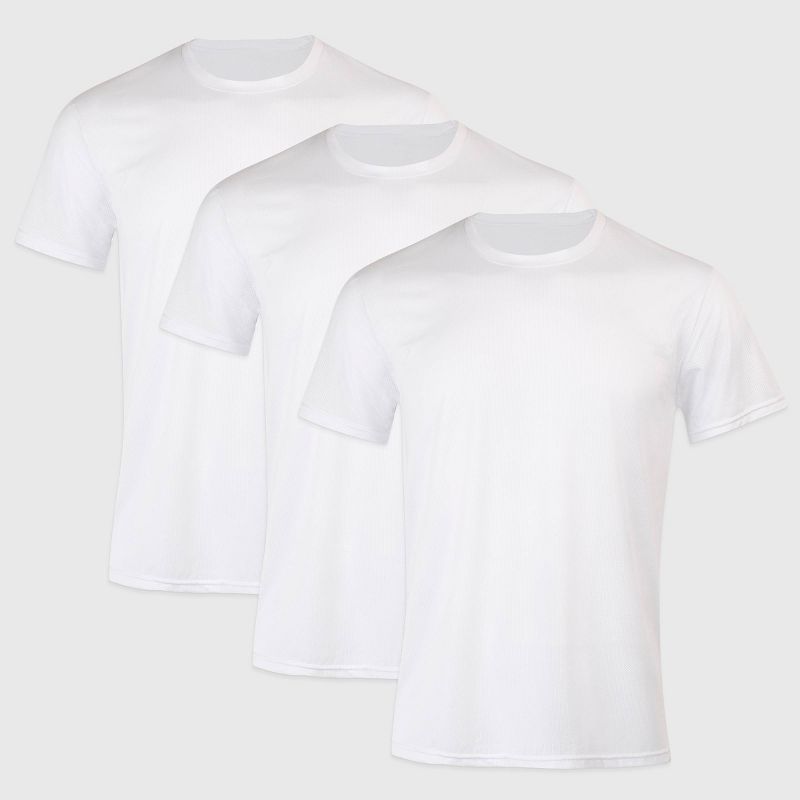 Hanes Premium Men's X-Temp Mesh Short Sleeve Crewneck T-Shirt 3pk - White, 1 of 6