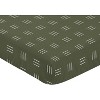Sweet Jojo Designs Boy Girl Gender Neutral Unisex Baby Fitted Crib Sheet Boho Hatch Collection Green and White - 3 of 4
