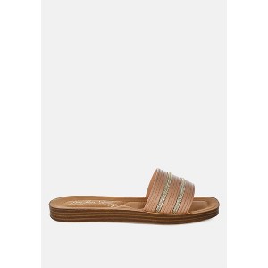 Zosaya Faux Zipper Detail Slip Ons Sandals Women - 1 of 4
