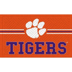 Evergreen NCAA Clemson Tigers Embossed Mat Cross Hatch Indoor and Outdoor Doormat - 1 of 3
