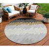 Black Charcoal And Silver Striped Washable Indoor Outdoor Area Rug - 2 of 4