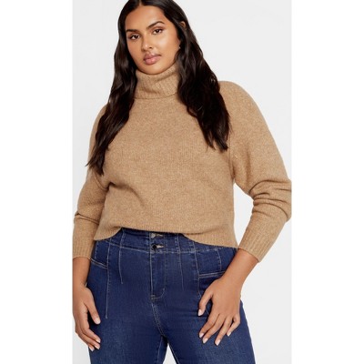 Women's Plus Size Untamed Sweater - caramel | CITY CHIC
