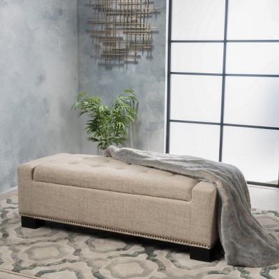 GDFStudio Burleith Contemporary Fabric Tufted Storage Ottoman Bench
