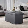 30" Storage Ottoman Bench, Ottoman with Storage, Leather Storage Bench, Hold up to 660lb for Living Room - 2 of 4