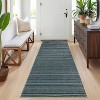 Modern Striped Rug  Soft Low Pile Area Rug for Living Room Bedroom Neutral Carpet with Non Slip Backing Contemporary Floor Rug for Home Decor - 2 of 4