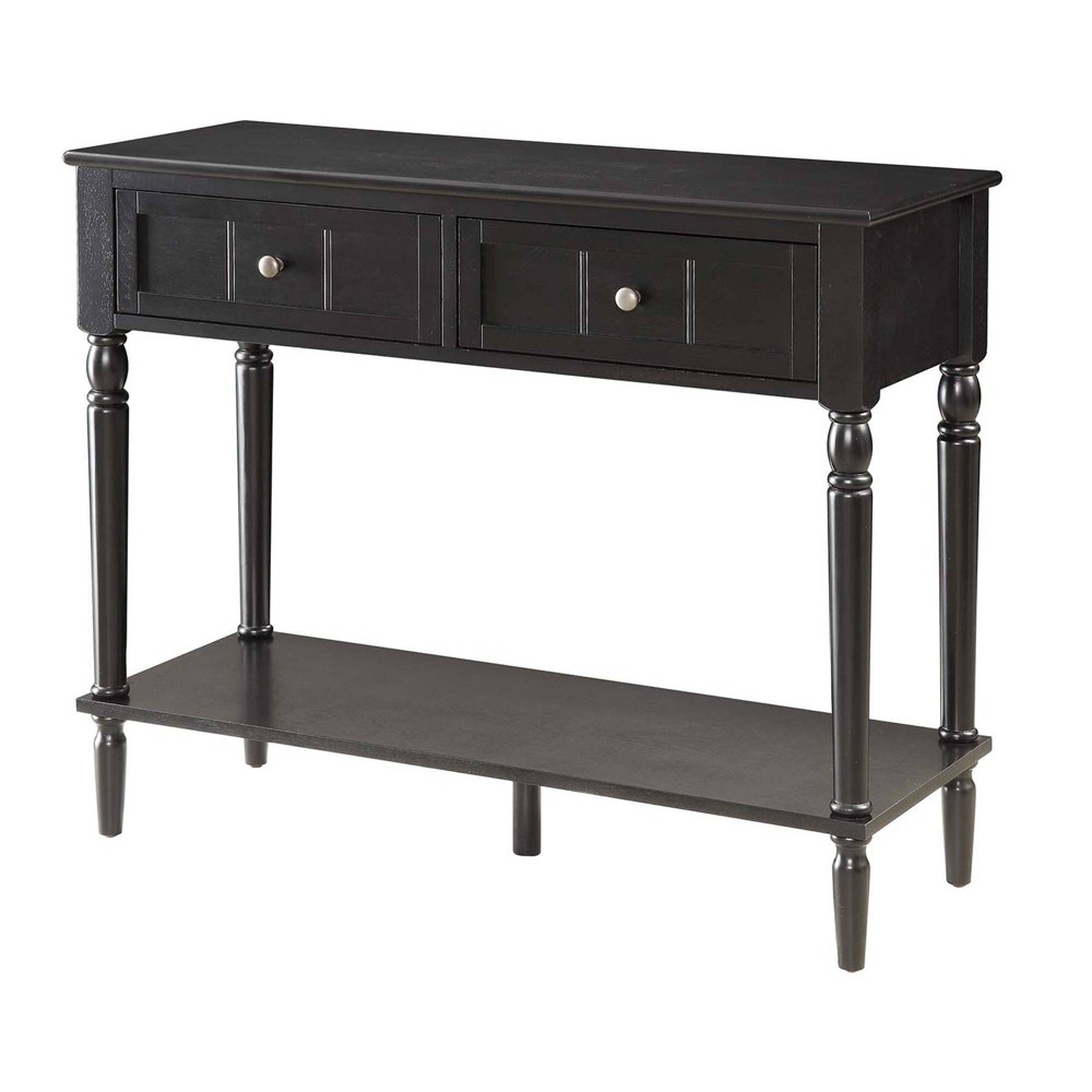 Photos - Coffee Table French Country 2 Drawer Hall Table with Shelf Black - Breighton Home