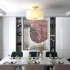 Costway 3-Light Semi Flush Mount Ceiling Light Fixture Glass Drum Pendant Lamp - 4 of 4