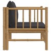 vidaXL Bamboo Patio Sofa with Dark Gray Cushions - Durable Outdoor Furniture with Comfortable Seat Experience and Modular Design - 4 of 4