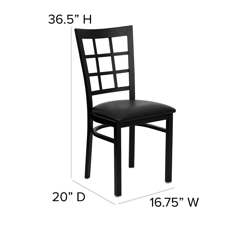 Emma and Oliver 2 Pack Window Back Metal Restaurant Chair, 4 of 12