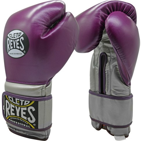 Cleto Reyes Hook And Loop Leather Training Boxing Gloves - Purple/silver :  Target