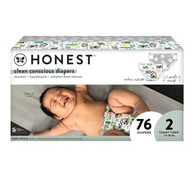 The Honest Company Disposable Diapers Pandas & Barnyard Babies - Size 2 - 76ct