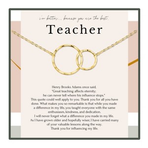 HOPE LOVE SHINE Silver Gold Teacher Appreciation Necklace – Gift from Student, Thank You GIft for Teacher Educator - 1 of 1