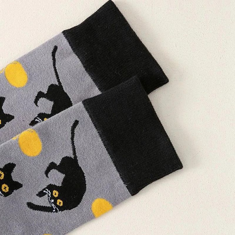 Black Cat Playing with Yarn Socks (Women's Sizes Adult Medium) from the Sock Panda, 3 of 4